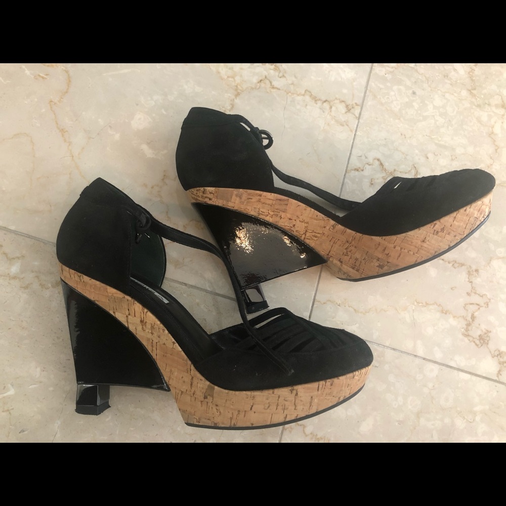 Via Spiga Sandel Heel Shoe Black SZ 8M